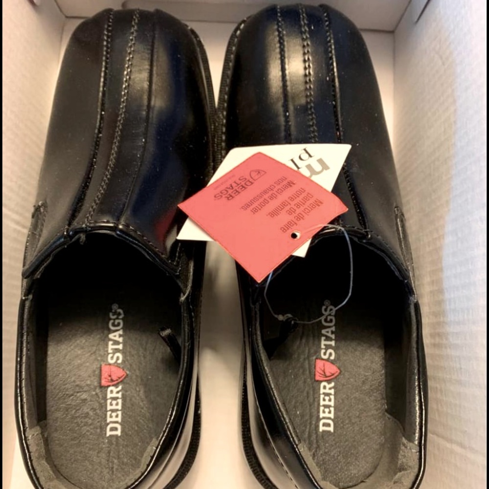 Deer Stags Wings Dress Comfort Slip-On Black Little boys size 12w